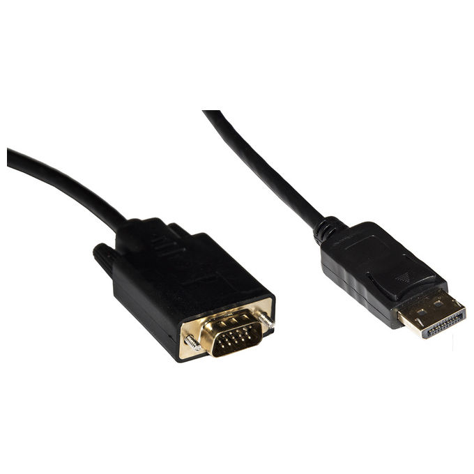 Link Cavo Displayport 1.2 Maschio - Vga 15 Poli Maschio Contatti Dorati 3mt