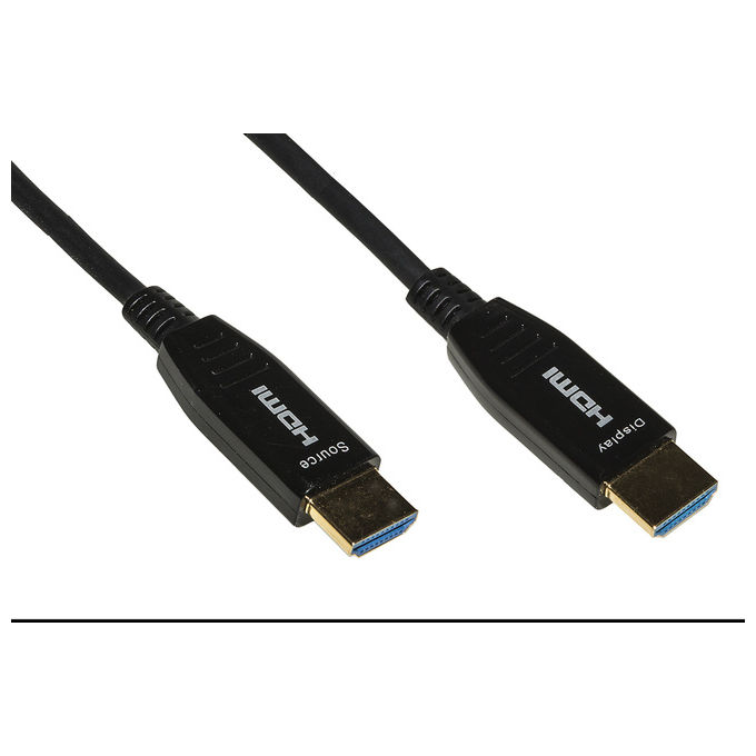 Link Cavo Fibra Ottica Aoc Hdmi 2.0 Hdcp Arc Edid 4k 60hz 4:4:4 Ibrido 50mt