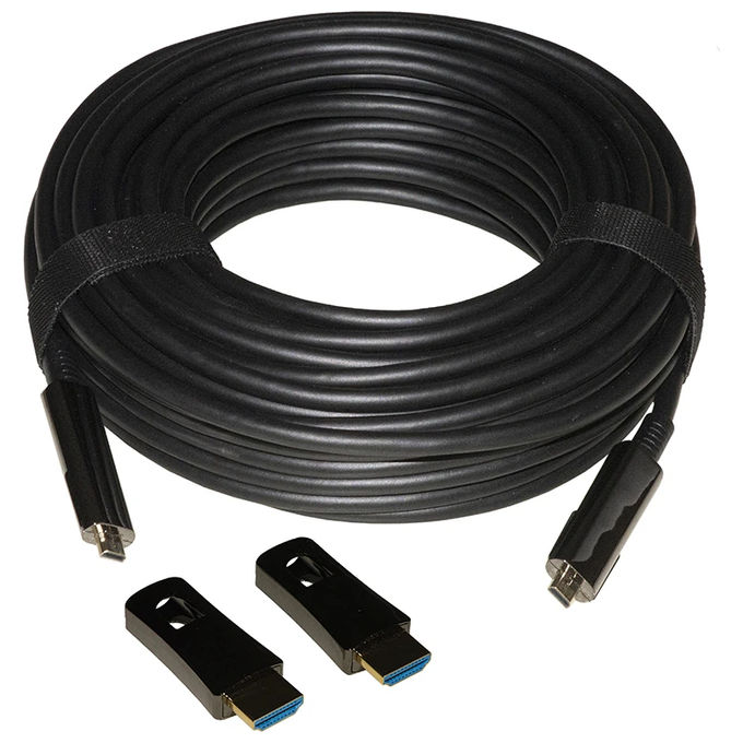 Link Cavo Hdmi 2.0 Aoc Fibra Ottica 15mt con Connettori Staccabili