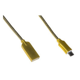 Link cavo micro usb mt 1 guaina zinco alluminio colore oro fino a 2 ampere connettore schermato