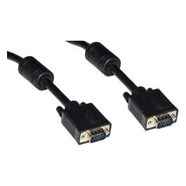 Cavo Monitor Svga M/M 15 Poli Doppia Schermatura con Filtro di Ferrite Antidisturbo 1,8mt Nero
