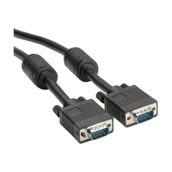 Link cavo monitor vga doppia schermatura maschio/maschio mt. 1.80 con filtro di ferrite ddc tutti i pin collegati