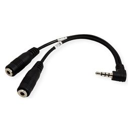 Link cavo sdoppiatore stereo 3,5 mm. maschio 90Â° /femmina/femmina