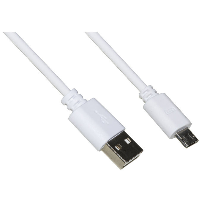 Link cavo usb - micro usb con connettori reversibili  mt 1 colore bianco fino a 2 ampere