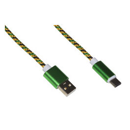 cavo usb tipo c mt 1 guaina intrecciata colore verde/oro fino a 2 ampere