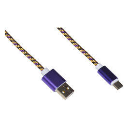 cavo usb tipo c mt 1 guaina intrecciata colore viola/oro fino a 2 ampere