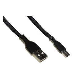 Cavo Usb Tipo C 1mt Guaina Intrecciata Connettori Zinco-Alluminio Nero con Copri Connettore Rinforzato per l'Estrazione