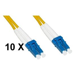 Confezione 10 Cavi Fibra Ottica LC a LC Singlemode Duplex Os2 Guaina 2mm 9/125 3mt