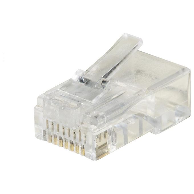 Link confezione 100 connettori 8 poli cat 6 utp non schermato rj45 per cavo solido