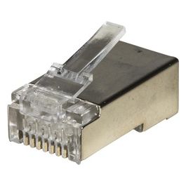 Link confezione 100 connettori 8 poli cat 6 schermato rj45 per cavo solido