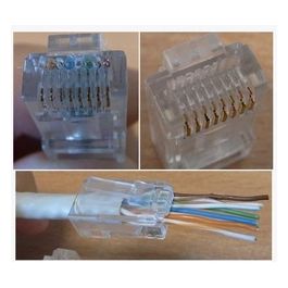 Link confezione 100 connettori 8 poli cat 5e utp non schermato rj45 con fori per agevolare inserimento cavi