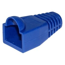 Link confezione 100 copriconnettori 6mm per plug rj45 8 poli cavo cat 5e- 6 blu