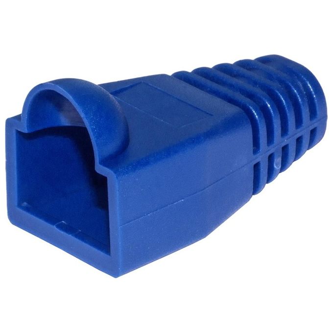 Link confezione 100 copriconnettori 6mm per plug rj45 8 poli cavo cat 5e- 6 blu