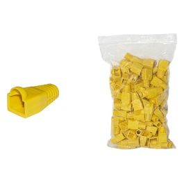 Link confezione 100 copriconnettori 6mm per plug rj45 8 poli cavo cat 5e- 6 giallo