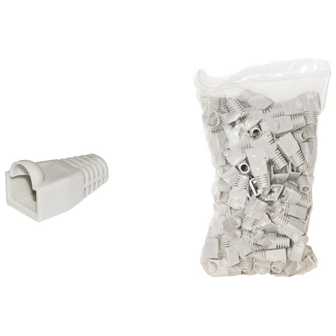 Link confezione 100 copriconnettori 6mm per plug rj45 8 poli cavo cat 5e- 6 grigio