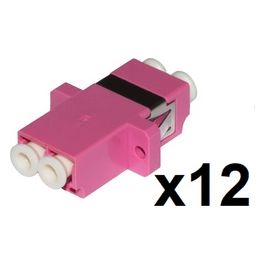 Confezione 12 Adattatori Fibra Ottica Lc/Lc Multimode Duplex Om4