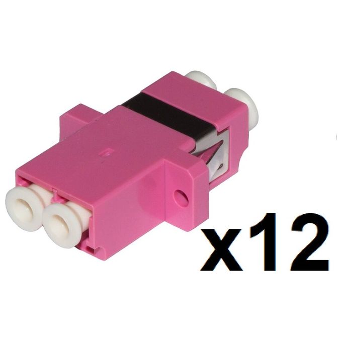Link Confezione 12 Adattatori Fibra Ottica Lc-Lc Multimode Duplex Om4