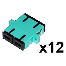 Confezione 12 Adattatori Fibra Ottica Sc/Sc Multimode Duplex Om3