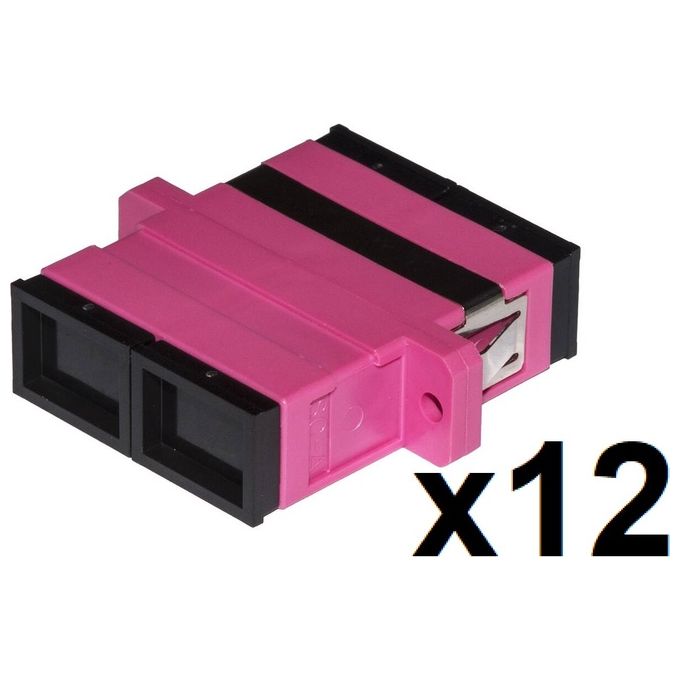 Link Confezione 12 Adattatori Fibra Ottica Sc-Sc Multimode Duplex Om4