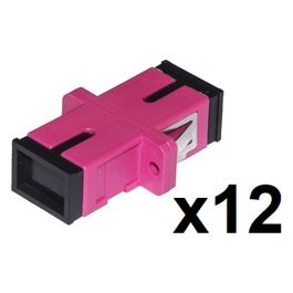 Confezione 12 Adattatori Fibra Ottica Sc/Sc Multimode Simplex Om4 Upc