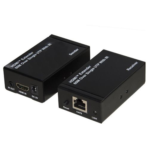 Link Estensore Hdmi Tramite Cavo Cat5/6 Fino a 60mt Full Hd con Sensori Infrarossi per Telecomandi