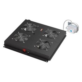 Gruppo 4 Ventole con Termostato per Armadi Rack Eavi Nero