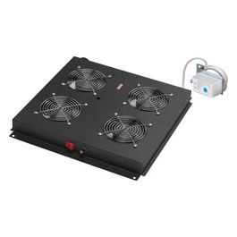 Gruppo 4 Ventole con Termostato per Armadi Rack Eavi Nero