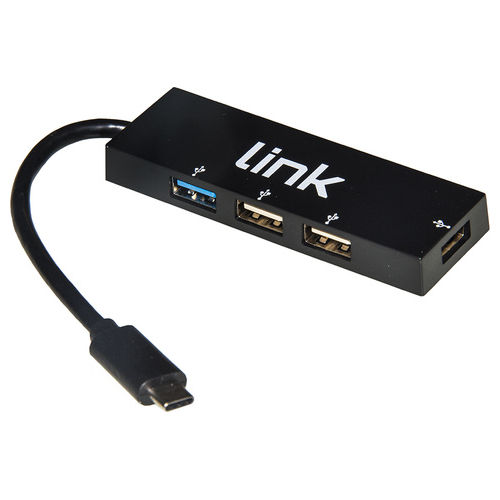 Link hub 3 porte con 1 porta usb 3.0 e 2 porte usb 2.0 con connettore tipo c
