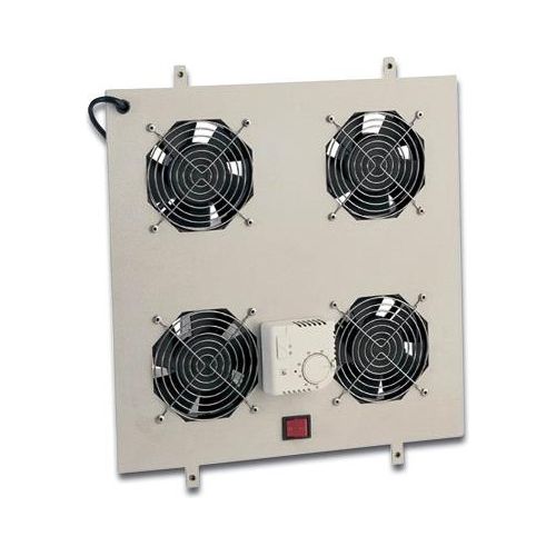 Kit 4 Ventole Con Termostato Colore Grigio Chiaro per Armadi Linea Server (Dn-19 Fan-4-1000-N)