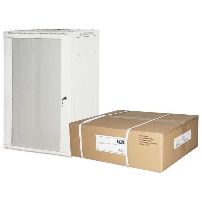 Link LK1918UGF Armadio rack 19'' 18 unità da muro 905x600x450mm grigio disassemblato