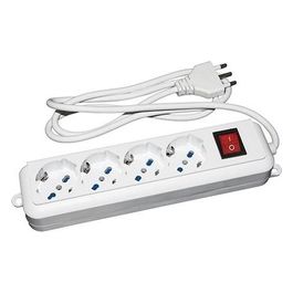 LKMP04 Multipresa 4 Prese Universali Ita/Schuko 10/16A Spina 16A con Interruttore