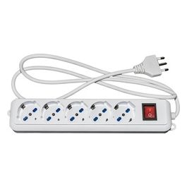 LKMP05 Multipresa 5 Prese Universali Ita/Schuko 10/16A Spina 16A con Interruttore