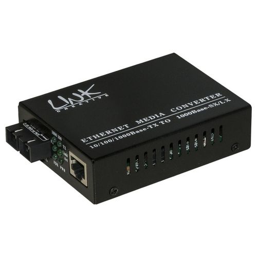 Link media converter rj45 - fibra ottica sc 10/100/1000 multimode 850nm