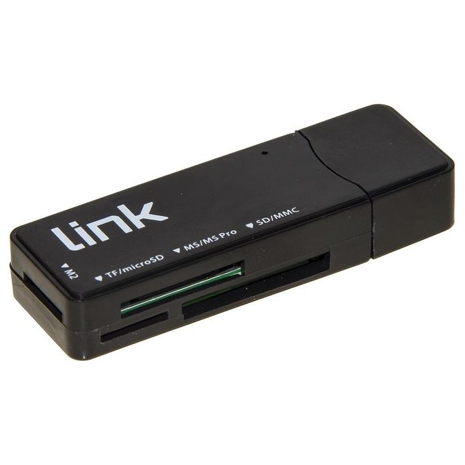 Link mini lettore card usb 3.0 5gbps lettura simultanea di 4 schede t-flash, micro sd, sd, mmc, rs-mmc, ms, ms pro, ms, ms duo