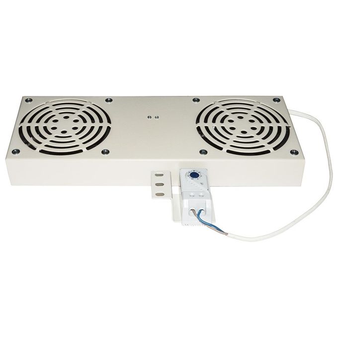 Link modulo 2 ventole con termostato per armadi rack a muro Link colore grigio