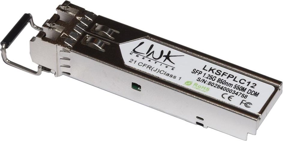 Link modulo minigbic (sfp) multimode lc duplex 1000base-sx, 850nm 1,25 gbps 550 mt per cisco con ddm