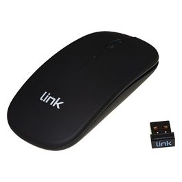 Link Mouse Wireless con Sensore Ottico e Ricevitore Usb Nero con Batterie Ricaricabili Integrate Dpi 1600