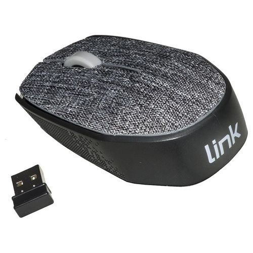 Link mouse wireless in tessuto colore grigio con ricevitore usb 1000 dpi