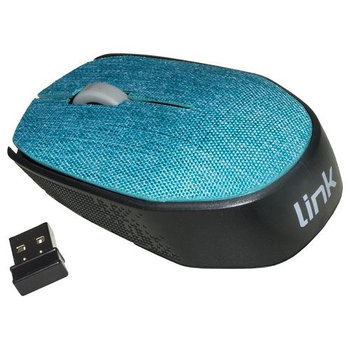 Link mouse wireless in tessuto colore azzurro con ricevitore usb 1000 dpi