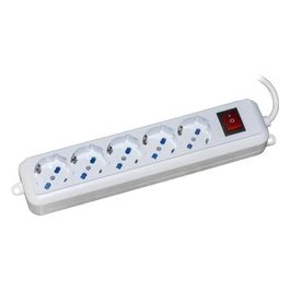 multipresa 5 prese universali ita/schuko 10/16 a - spina 16 a con interruttore cavo mt 3
