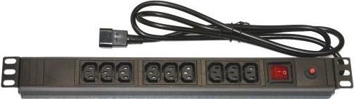 Link multipresa 9 prese femmina iec c13 per armadi rack 19''