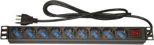 Link multipresa da rack 19'' 9 prese universali con interruttore spina italiana 16a