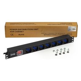 Multipresa da Rack 19" 7 Prese Universali con Interruttore Spina Italiana 16A Cavo 1.75mt