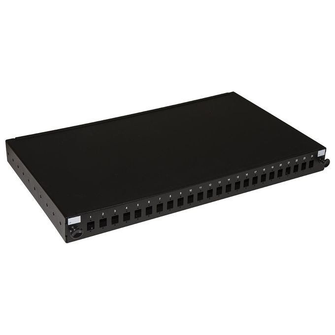 Link Pannello Fibra Ottica 19'' con 24 Porte SC Simplex o LC Duplex Profondita' 250mm Nero con Accessori