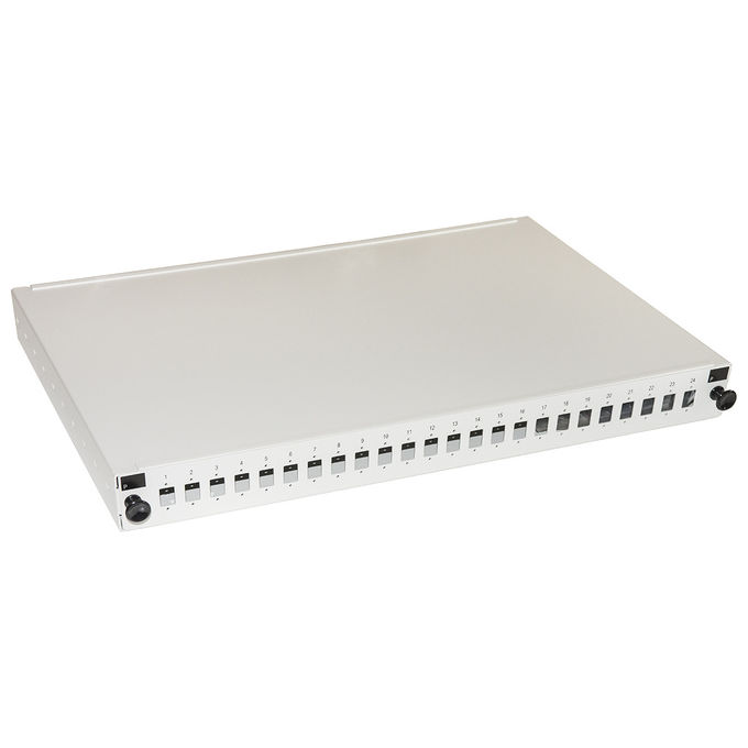 Link Pannello Fibra Ottica 19'' con 24 Porte SC Simplex o LC Duplex Profondita' 250mm Grigio con Accessori