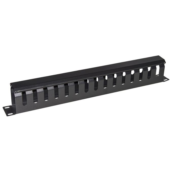 Link pannello guidacavi per armadi rack 19 1u a gabbia nero 483x42x70 mm in metallo