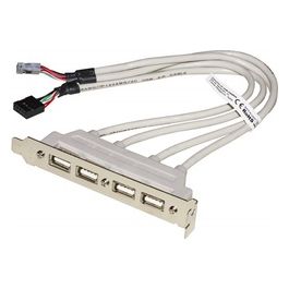 Piastrina con 4 Connettori Usb 2.0 Tipo A per Esterni  Connettore alla Piastra Madre 2x10 Pin 2.54mm