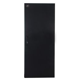 Porta Chiusa in Metallo Pieno con Serratura per Armadio 27u 600mm Nero