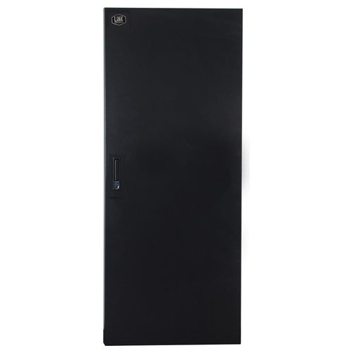 Porta Chiusa in Metallo Pieno con Serratura per Armadio 27u 600mm Nero