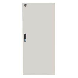 Porta Chiusa in Metallo Pieno con Serratura per Armadio 27u 600mm Grigio